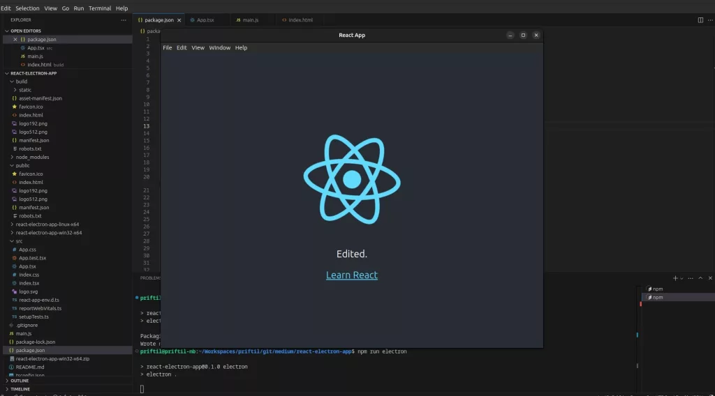 Electron desktop application